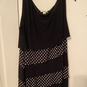 Black & Polka Dotted Layered Dress